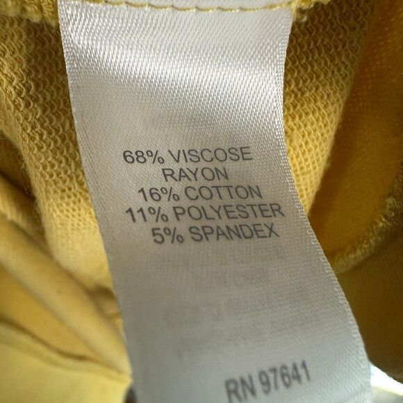 J. Jill Medium Luxe French Terry Side Button Tunic Top Long Sleeve Yellow - Picture 3 of 4